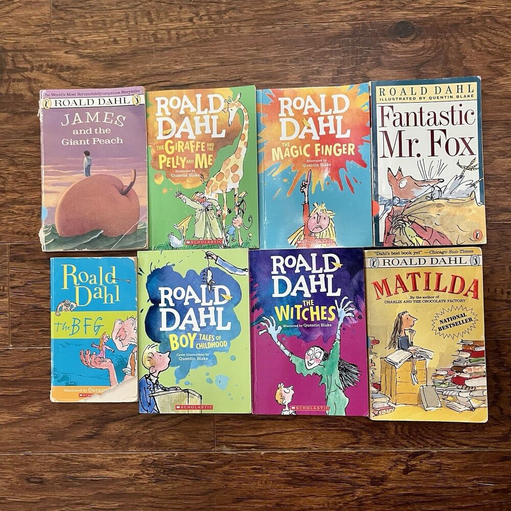 Lot of 8 Roald Dahl Books Paperback Classroom Set Matilda BFG Witches